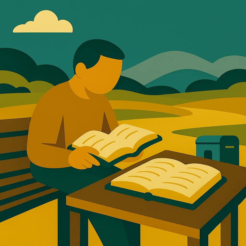 Eine Person, die in der Bibel liest